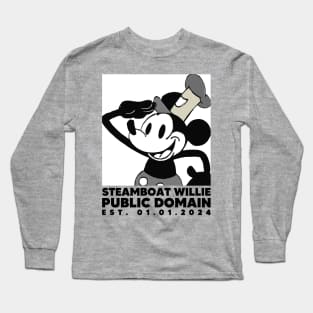 Steamboat Willie. Public Domain Est. 01.01.2024 - 4 Long Sleeve T-Shirt